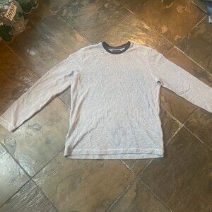 Mens Banana Republic white and navy checkered long sleeve size XL